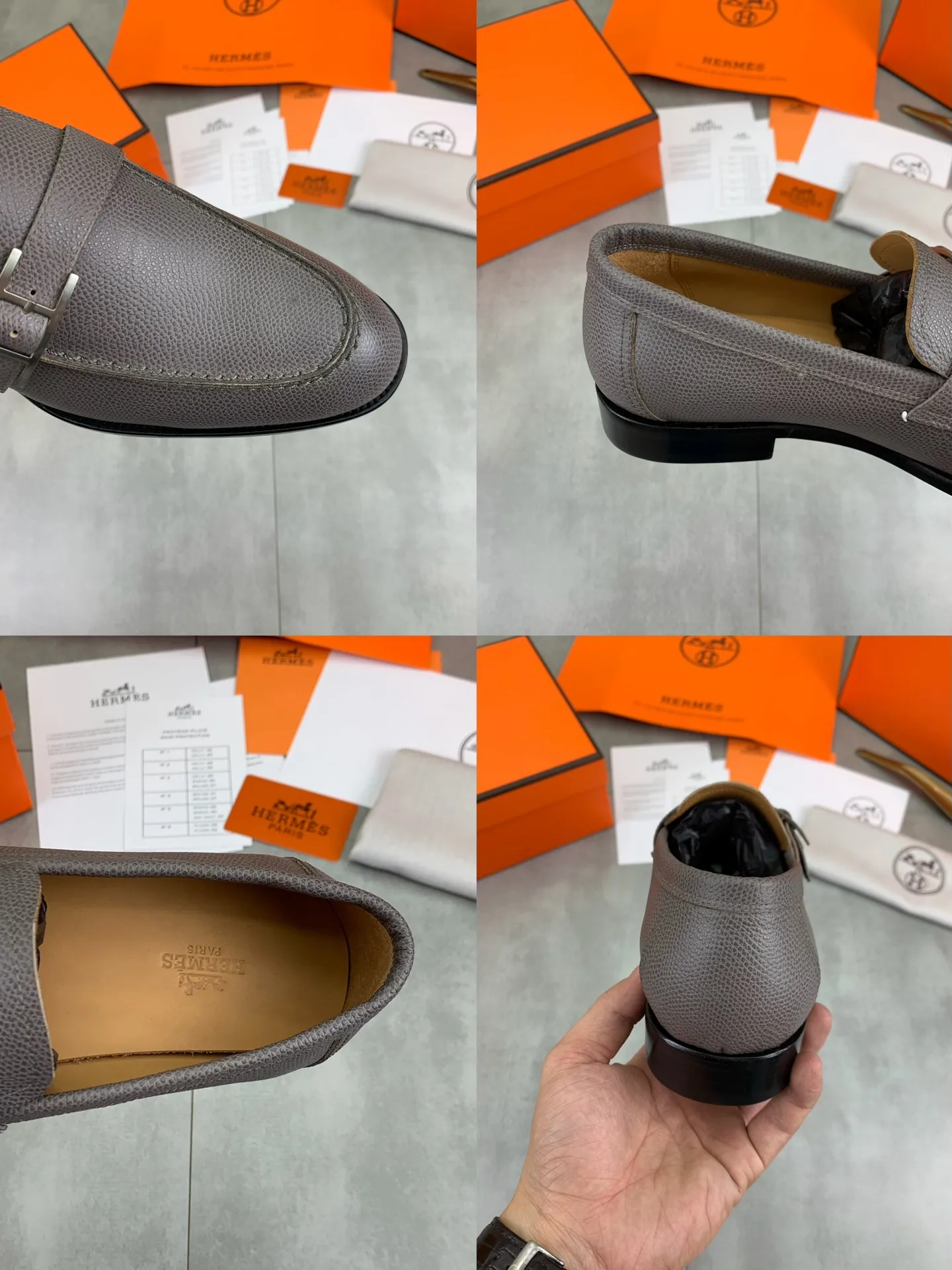 Factory price P980 💰💎💎💎 Original genuine leather outsole Brand: Hermès Grade: Same as the official website Original quality materials: Original soft calfskin Water-dyed cowhide lining Original Italian genuine leather outsole Style categories: Men's fashion Formal casual leather shoes Slip-on men's shoes series Young fashion European and American trends British style Code number: 39-45 (38.46 can be customized)